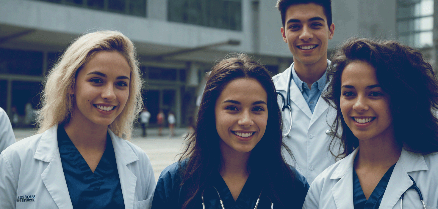 A picture of medical students smiling